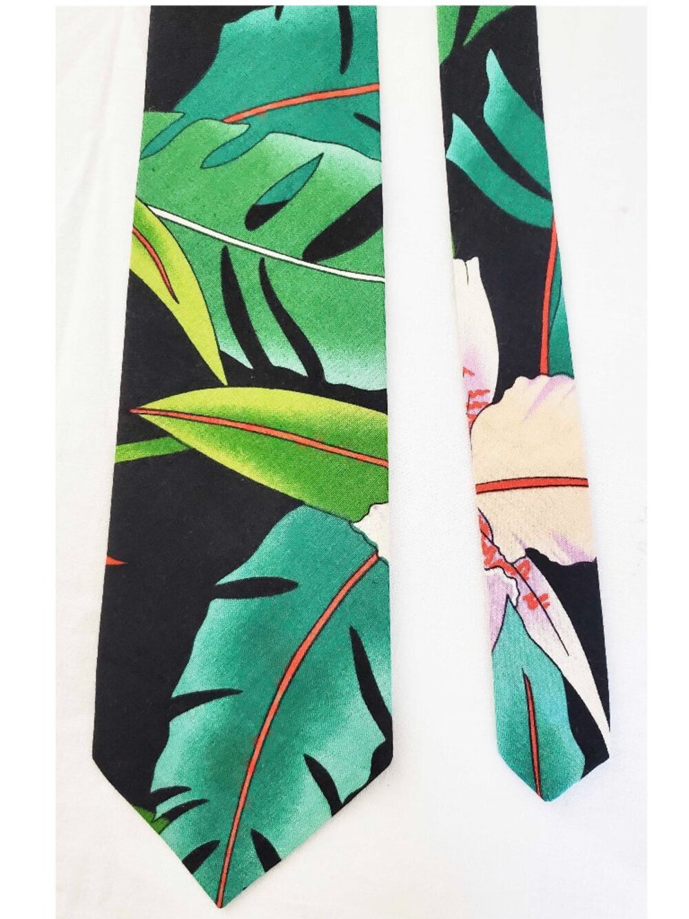 Vintage MAI-TIE Suggestion Mens Tropical Hawaiian Tiki Aloha Neck Tie Monstera